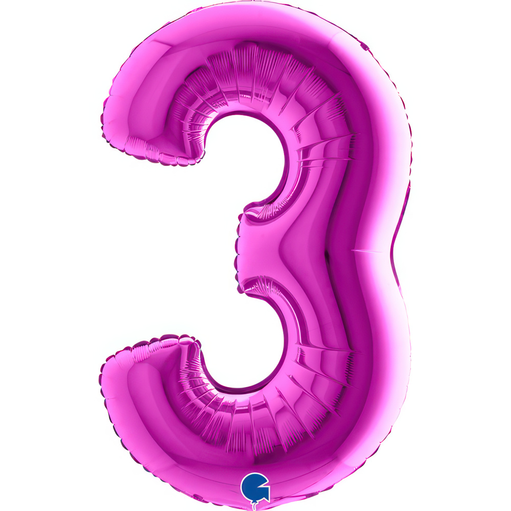 Number 3   Purple 40"  Single Pack