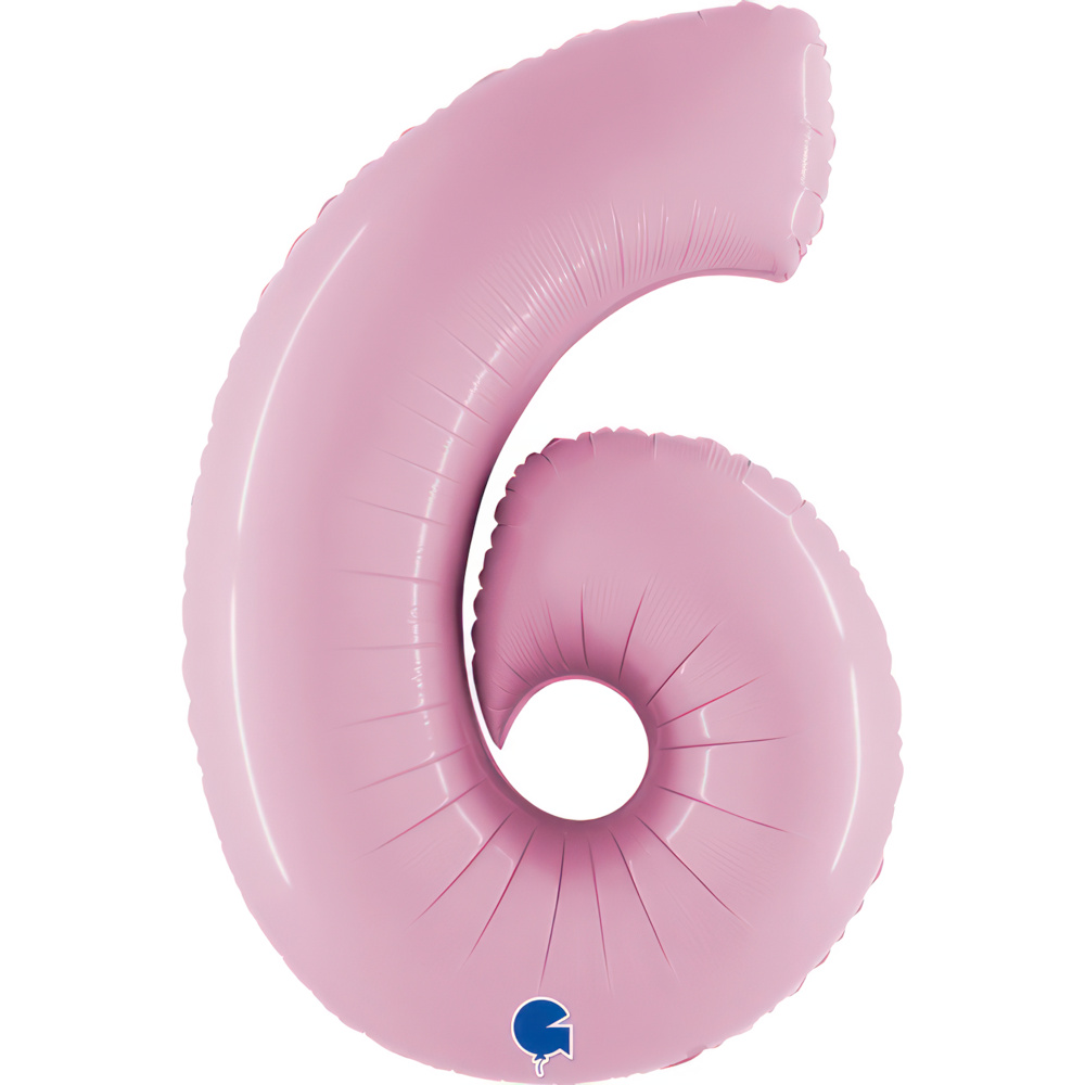 Number 6 Pastel Pink 40" Single Pack