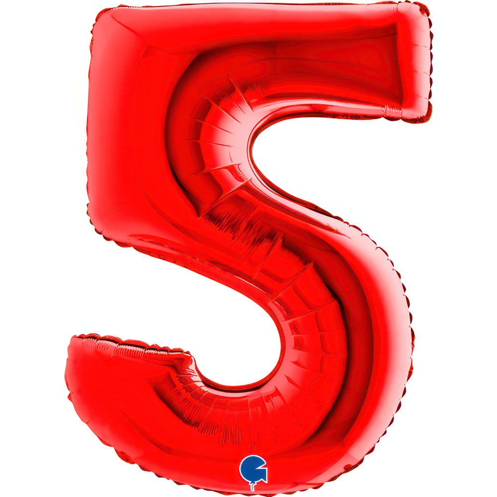 Number 5    Red 40" Single Pack