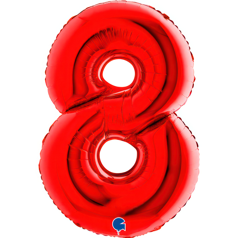 Number 8    Red 40" Single Pack