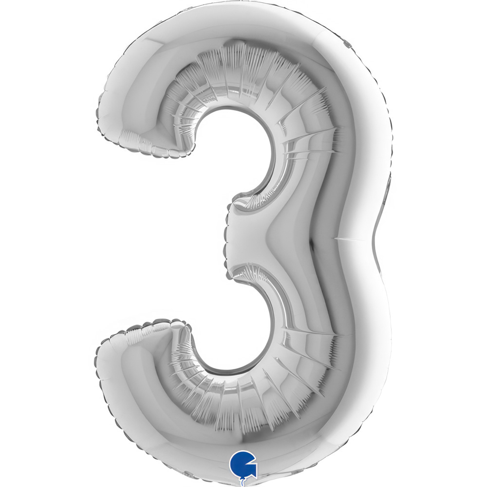 Number 3 Silver 40" Single Pack