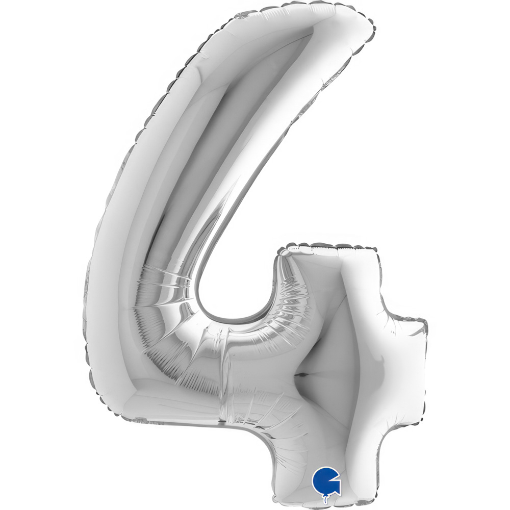 Number 4   Silver 40" Single Pack