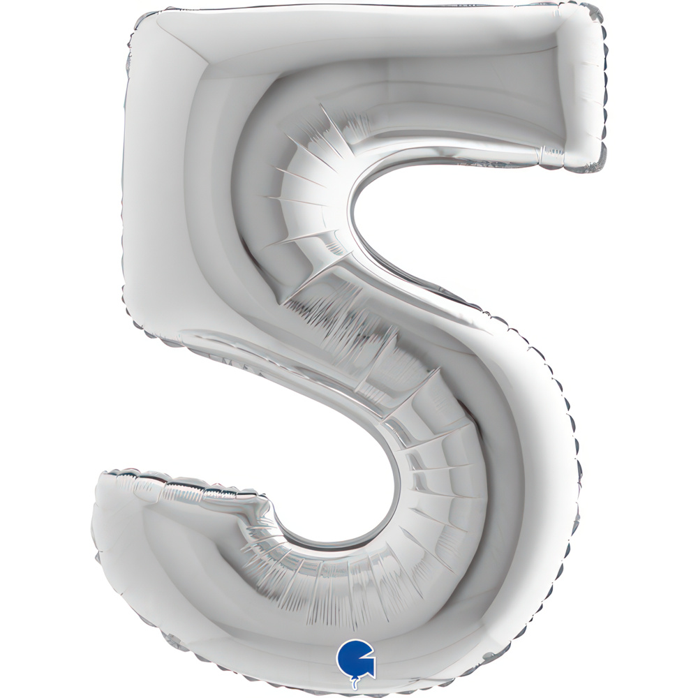 Number 5   Silver 40" Single Pack