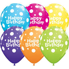 11" birthday TROPICAL HB BIG POLKA DOTS 50CT