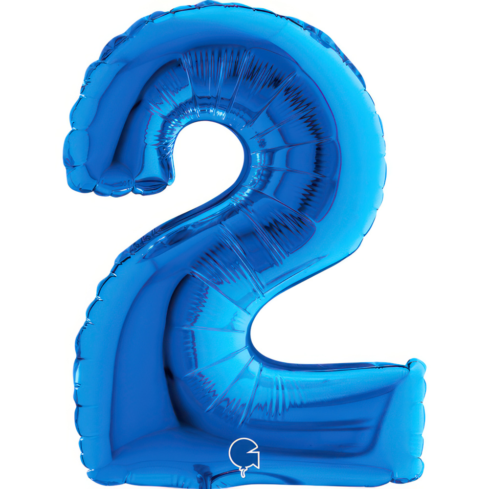 Number 2    Blue Mini Single Pack 14"