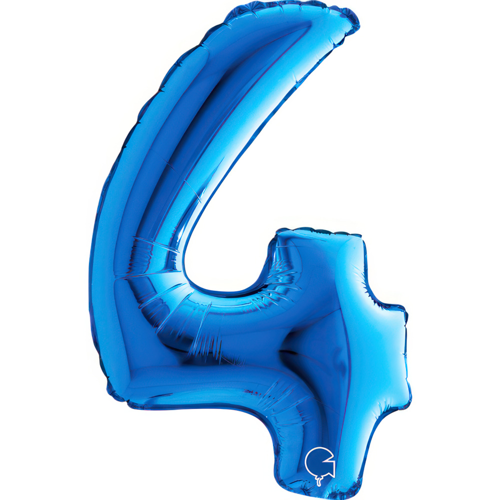 Number 4    Blue Mini Single Pack 14"