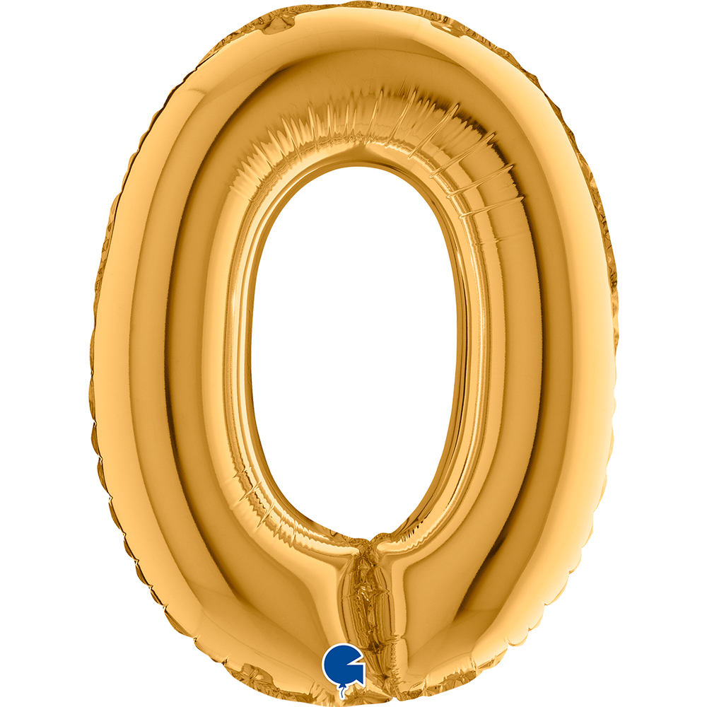 Number 0  Gold Mini Single Pack 14"