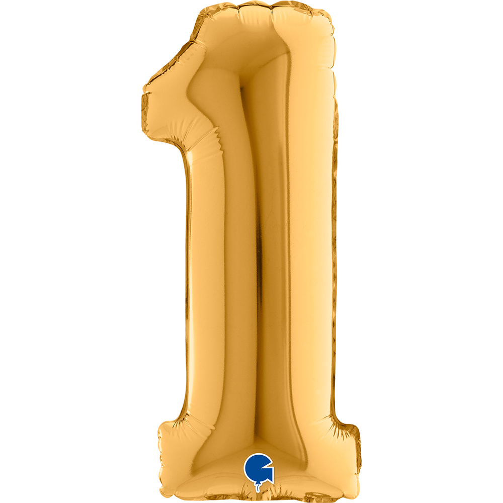 Number 1   Gold Mini Single Pack 14"