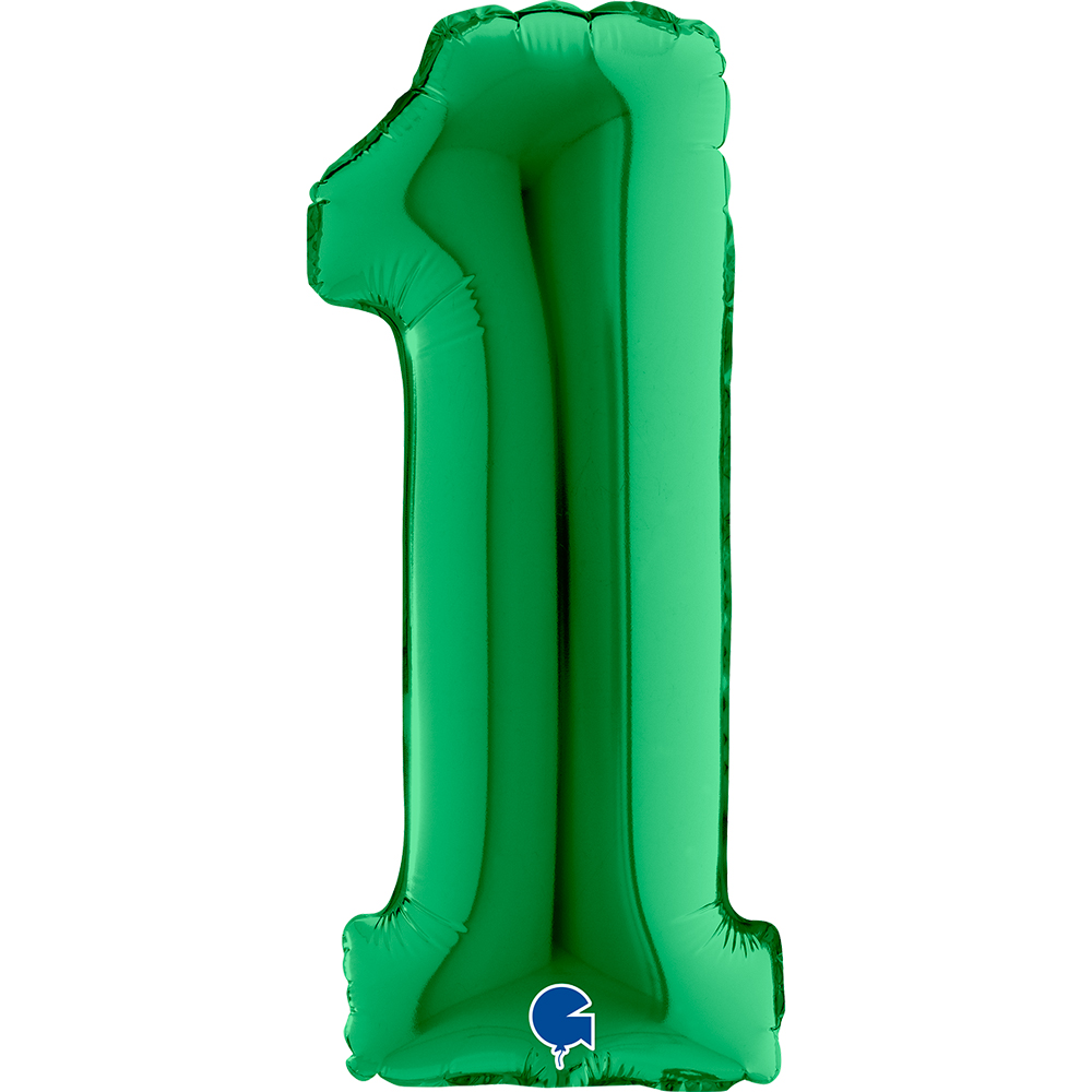 Number 1     Green mini single pack 14"