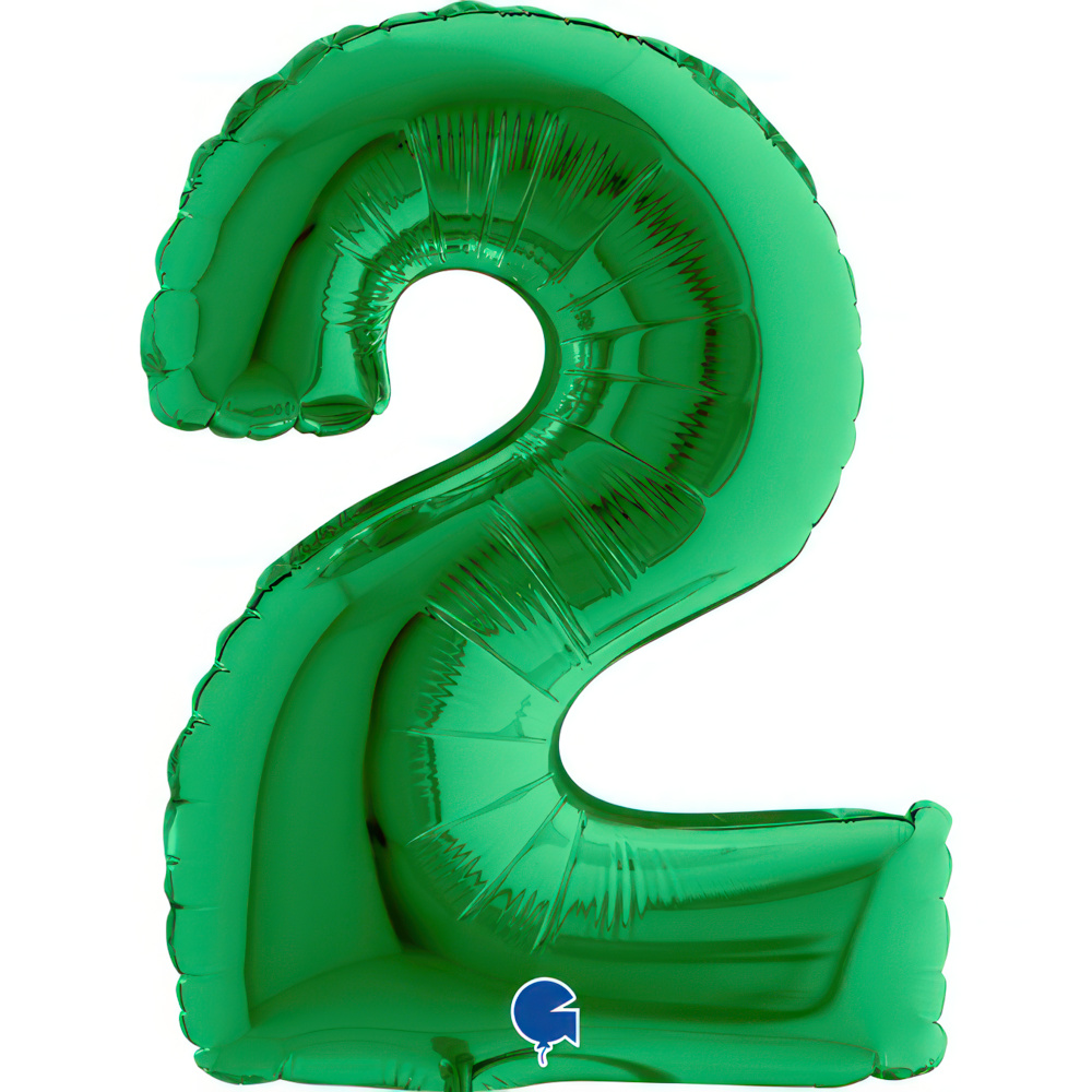 Number 2    Green Mini Single Pack 14"