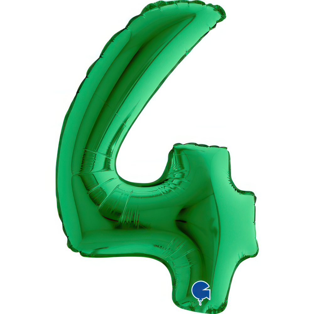 Number 4    Green Mini Single Pack 14"