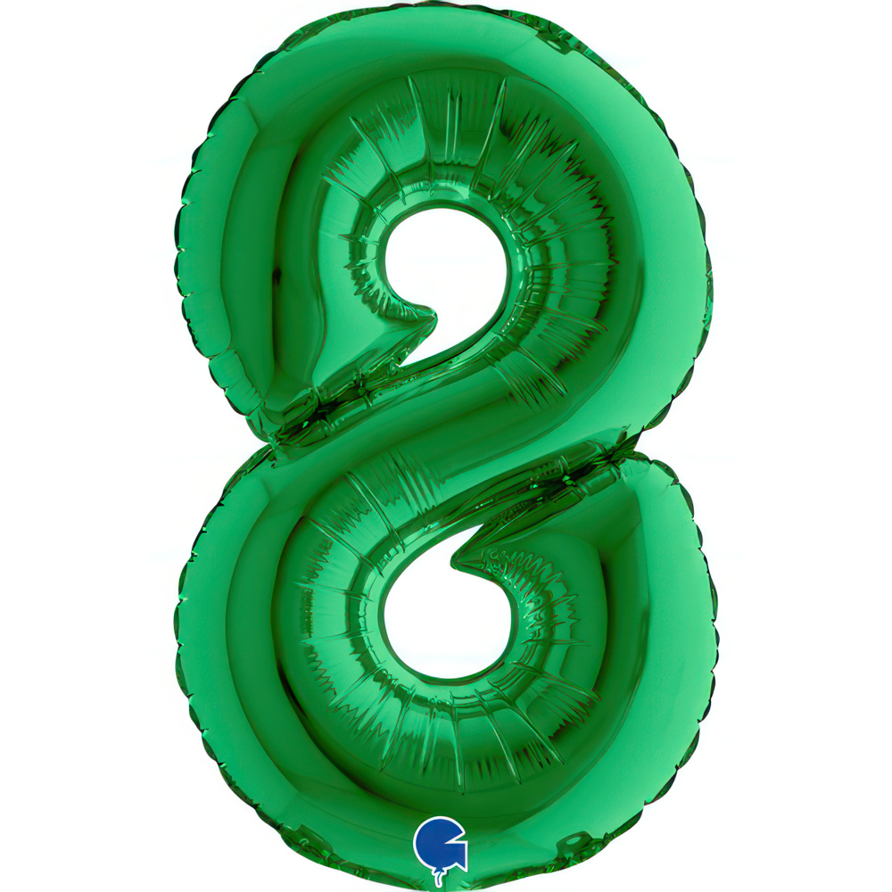 Number 8    Green Mini Single Pack 14"