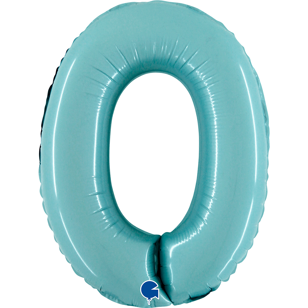 Number 0 Pastel Blue Mini Single Pack 14"