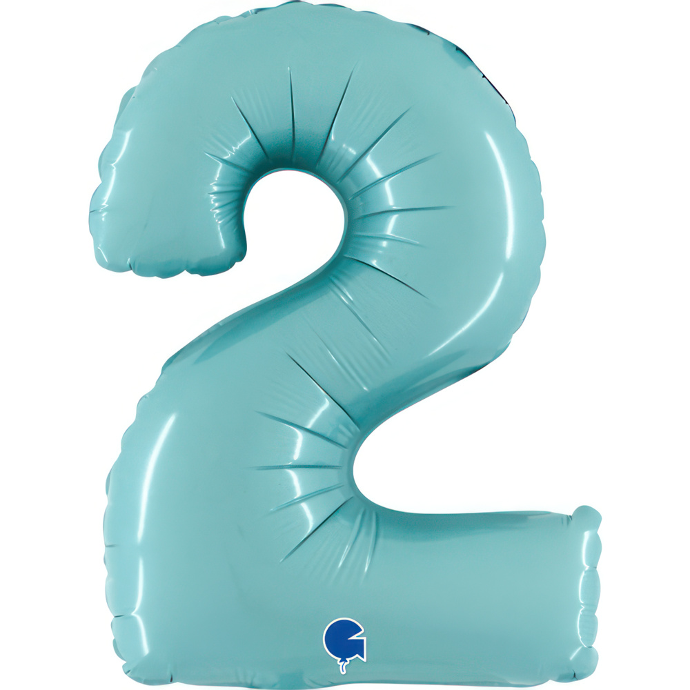 Number 2 Pastel Blue Mini Single Pack 14"