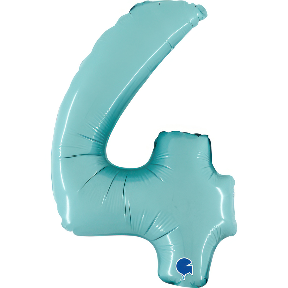 Number 4 Pastel Blue Mini Single Pack 14"