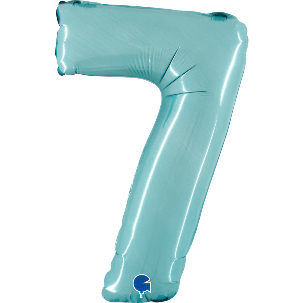 Number 7 Pastel Blue Mini Single Pack 14"