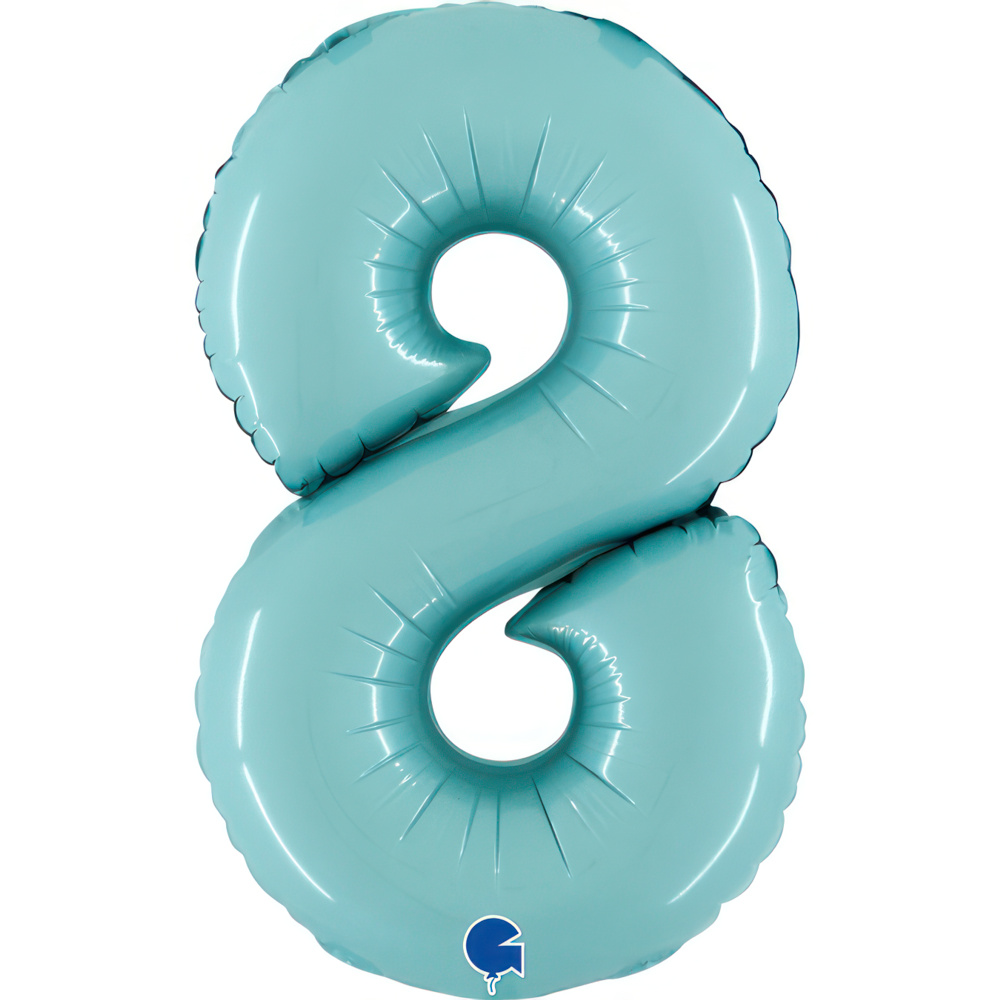 Number 8 Pastel Blue Mini Single Pack 14"