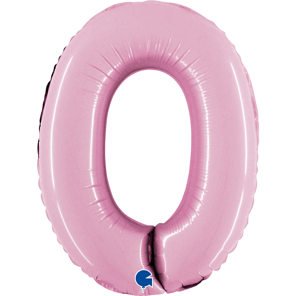 Number 0 Pastel Pink Mini Single Pack 14"