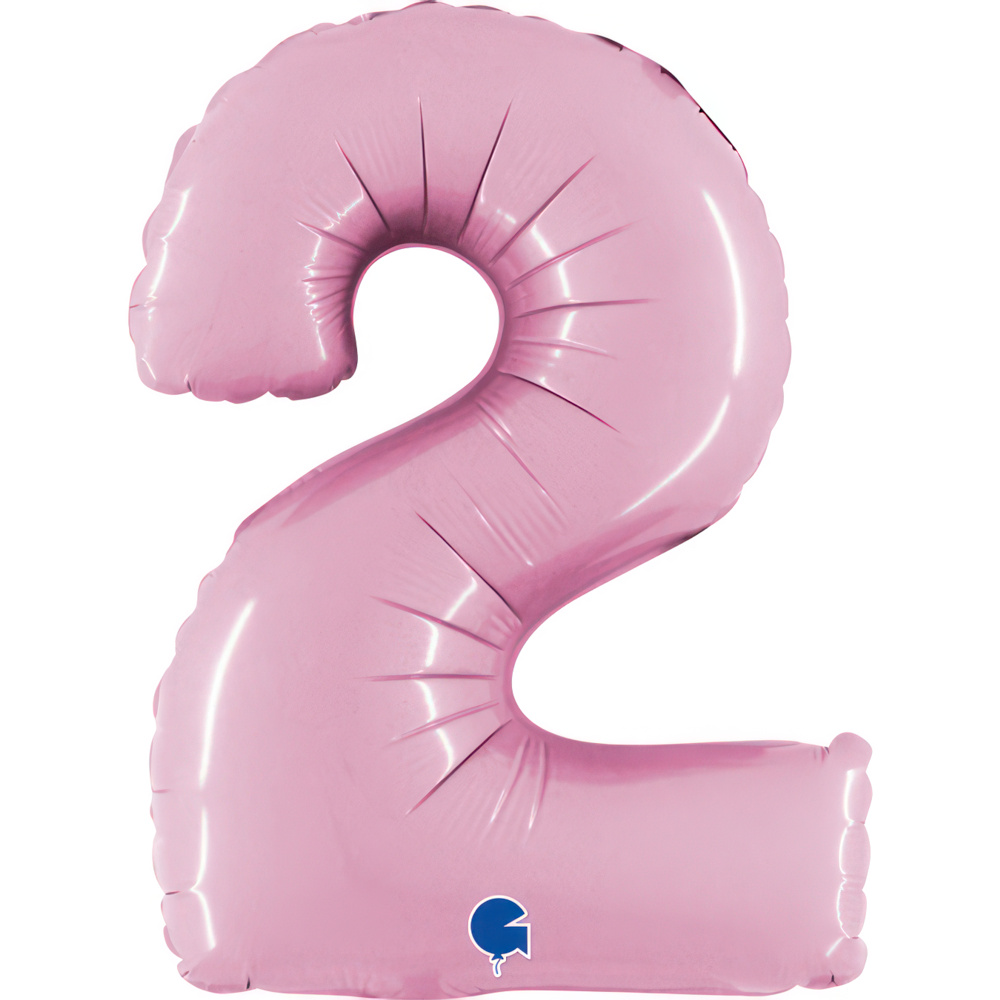 Number 2 Pastel Pink Mini Single Pack 14"