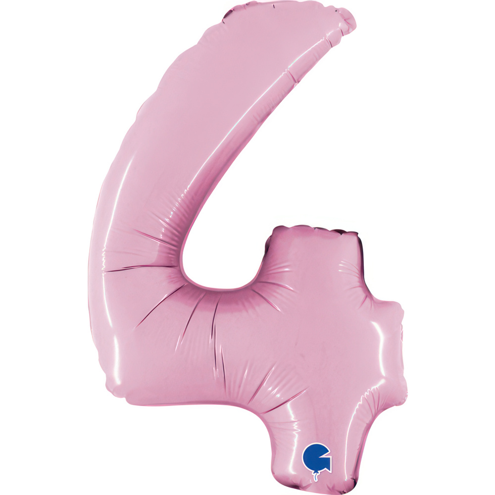 Number 4 Pastel Pink Mini Single Pink 14"