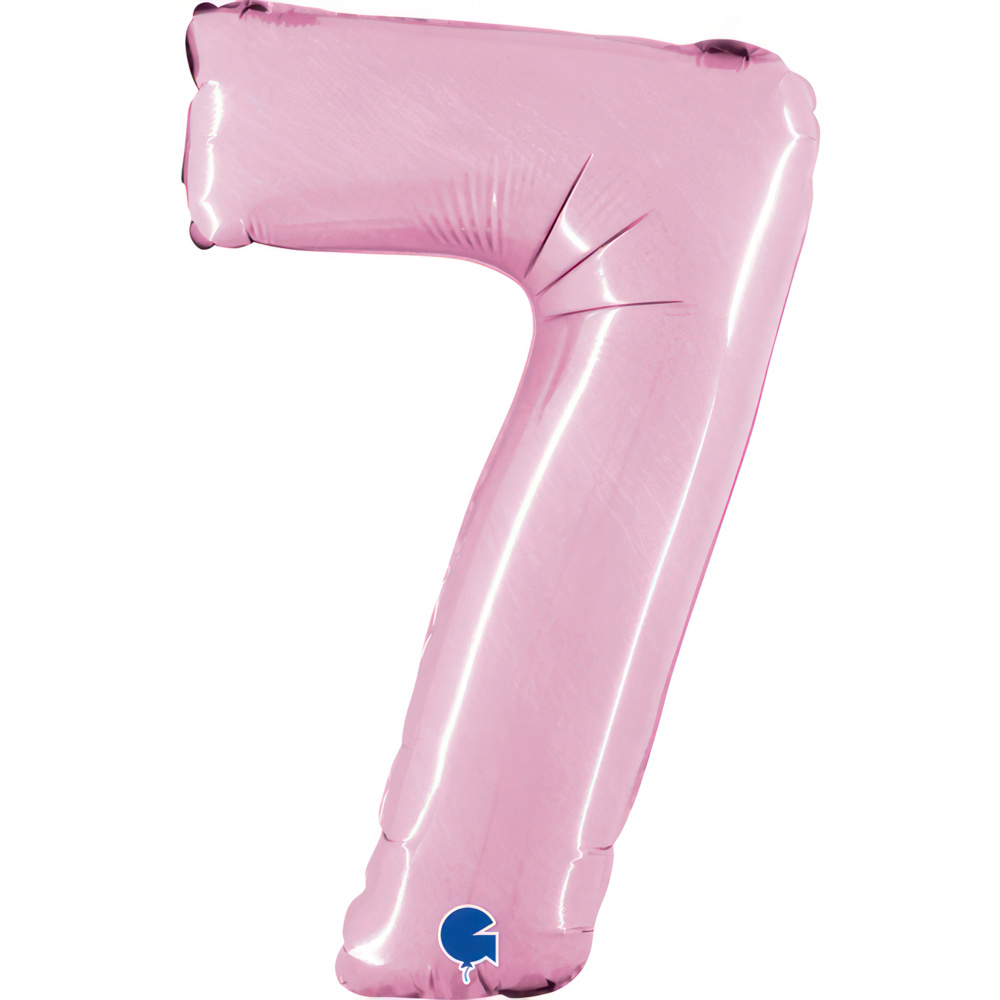 Number 7 Pastel Pink Mini Single Pack 14"