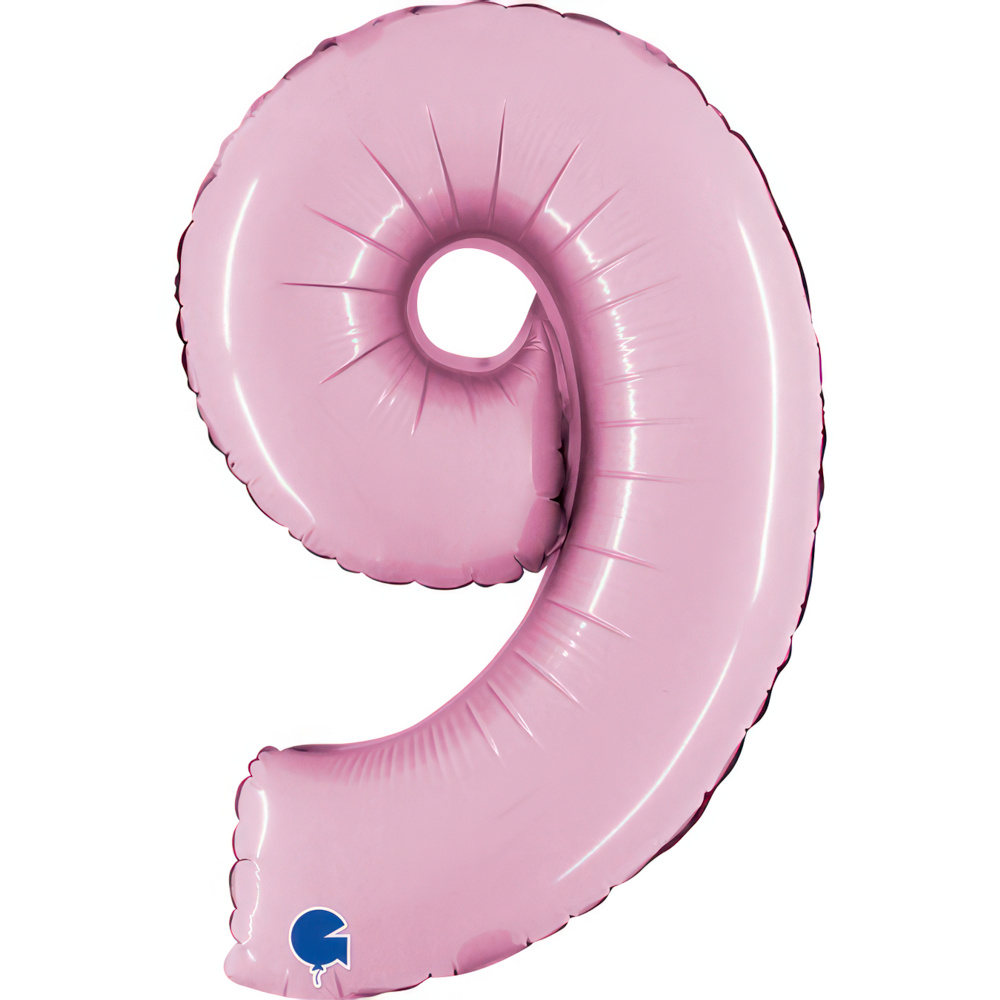 Number 9 Pastel Pink Mini Single Pack 14"