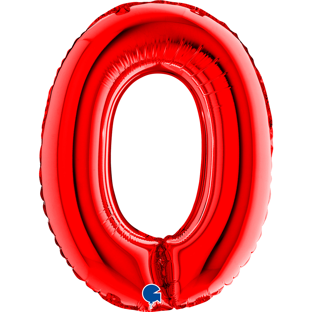 Number 0 Red Mini Single Pack 14"