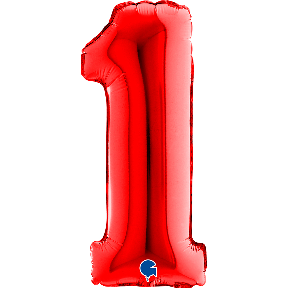 Number 1     Red Mini Single Pack 14"