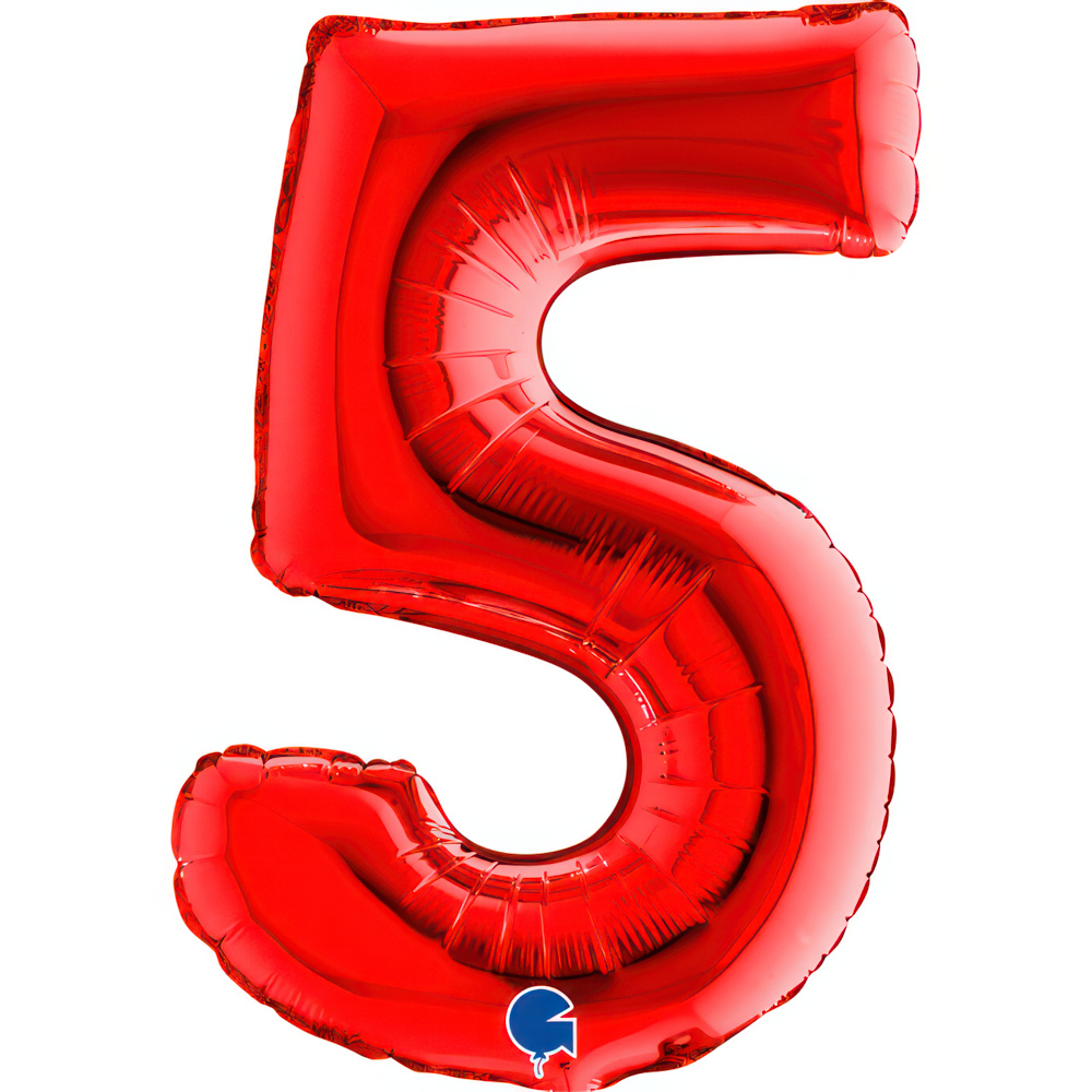 Number 5   Red Mini Single Pack 14"