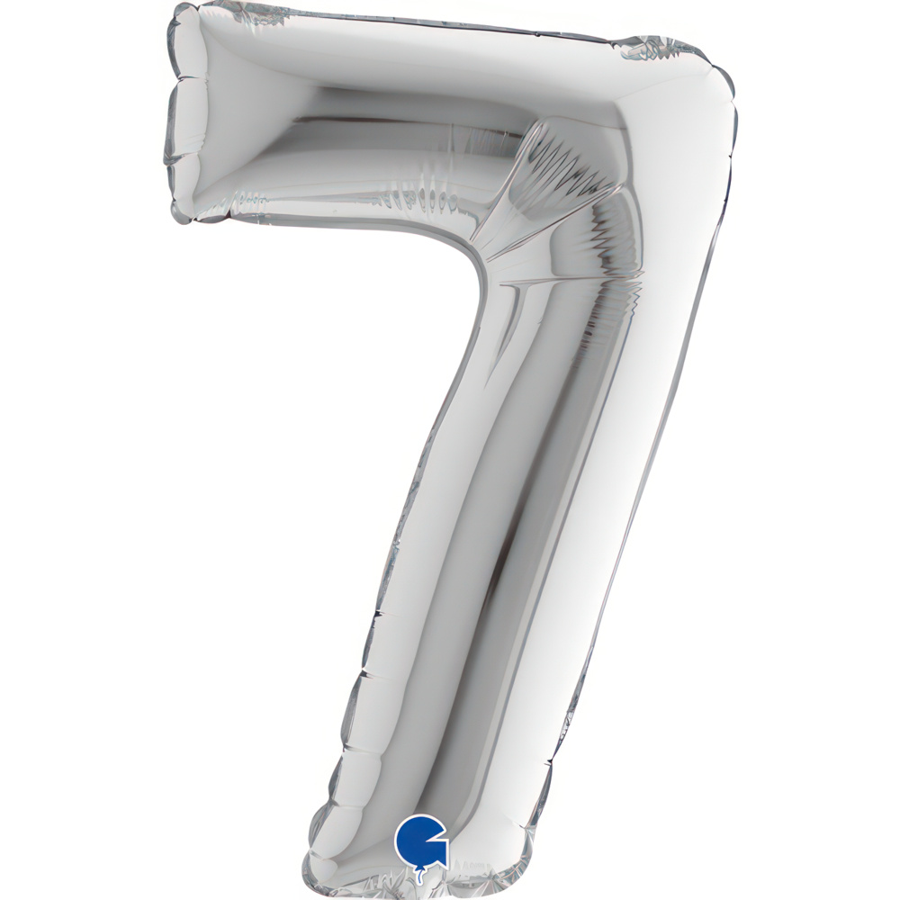 Number 7  Silver Mini Single Pack 14"
