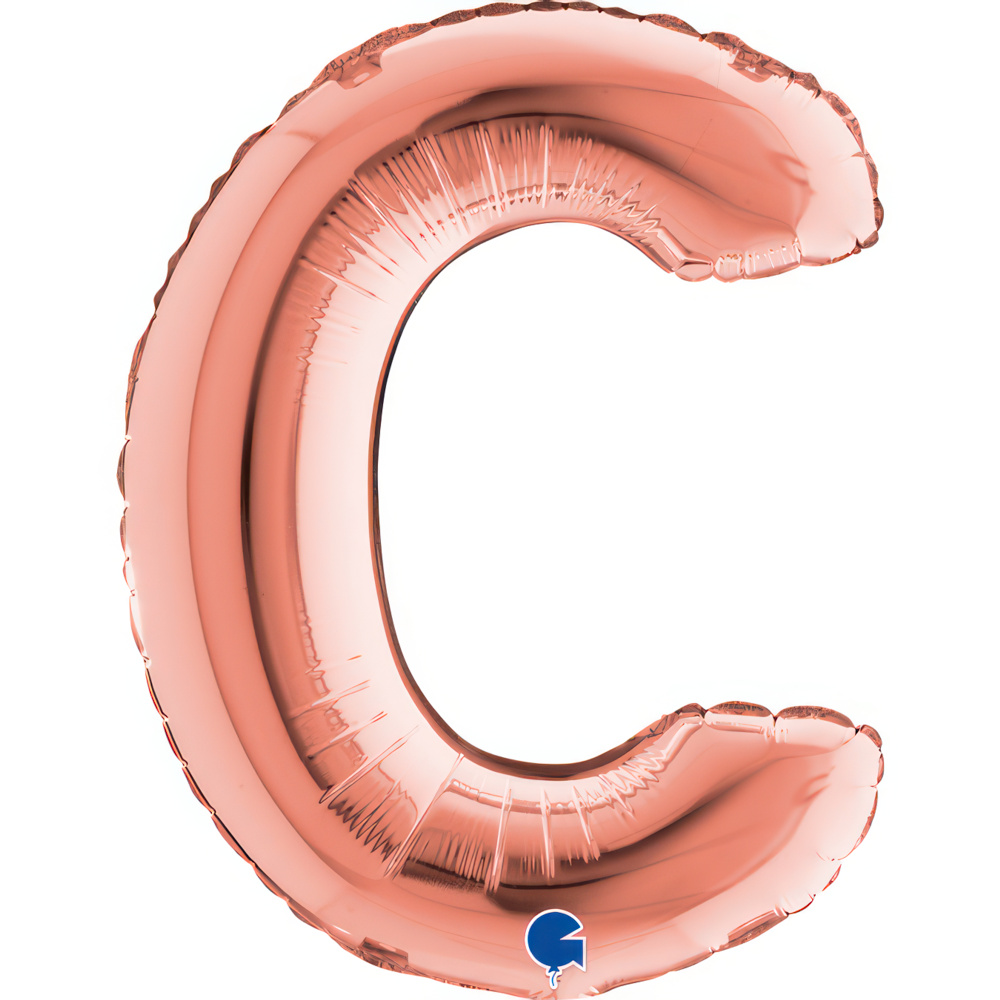 Letter C Rose Gold Mini 14"  Single Pack