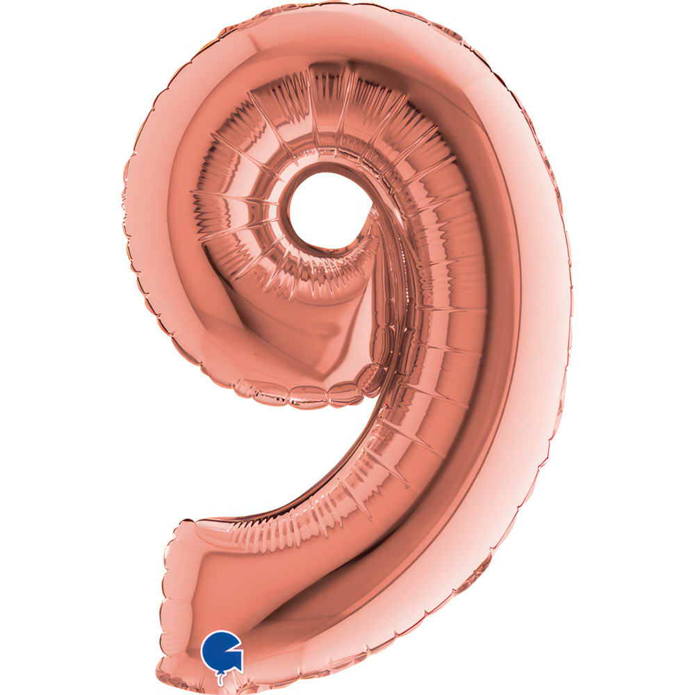 Number 9  Rose Gold MiniSingle Pack 14"