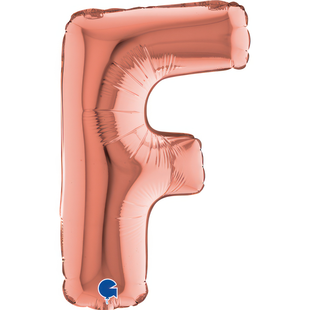 Letter F Rose Gold Mini 14"  Single Pack