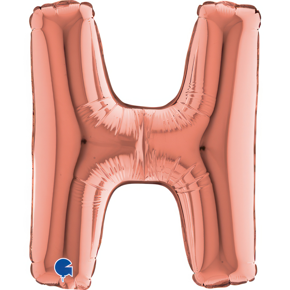 Letter H Rose Gold Min i14"  Single Pack