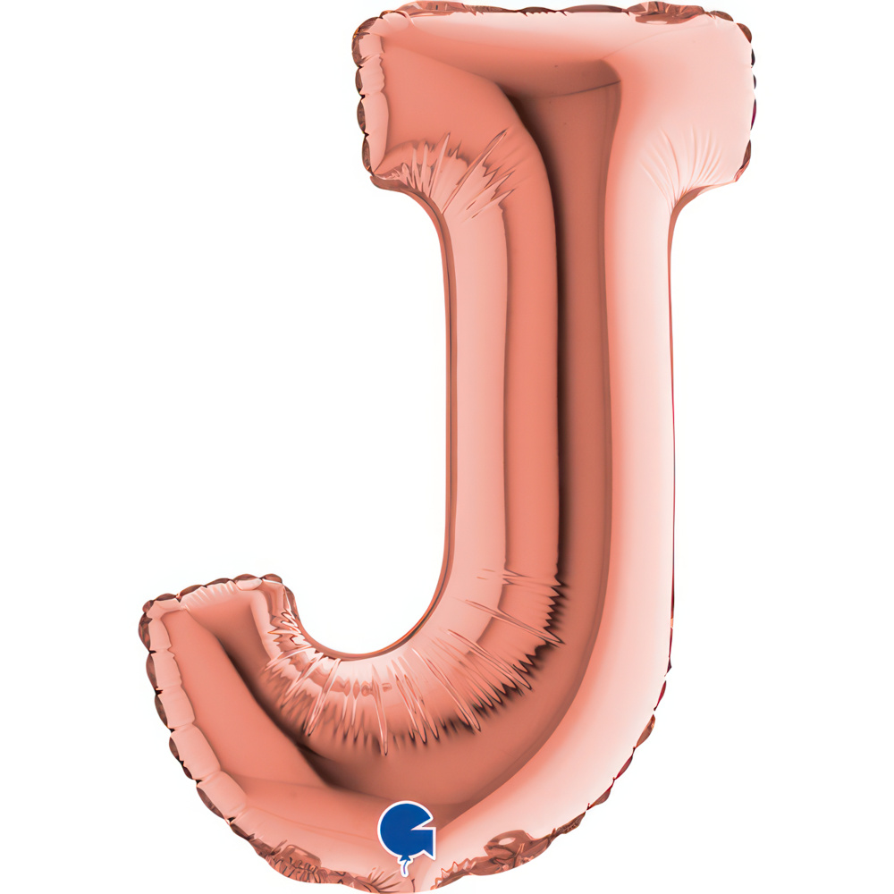 Letter J Rose Gold Mini 14"  Single Pack"