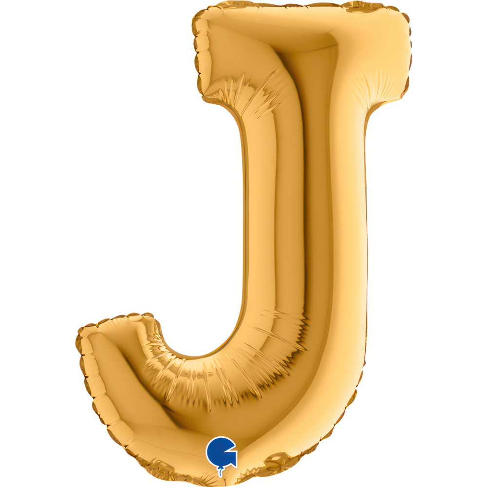 Letter J Gold Mini 14"  Single Pack