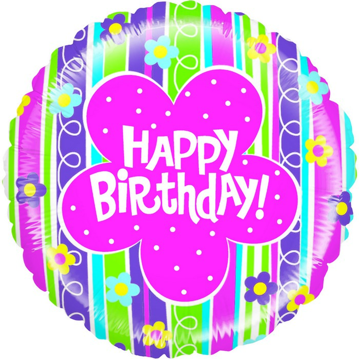 18"  e Mighty Floral Birthday