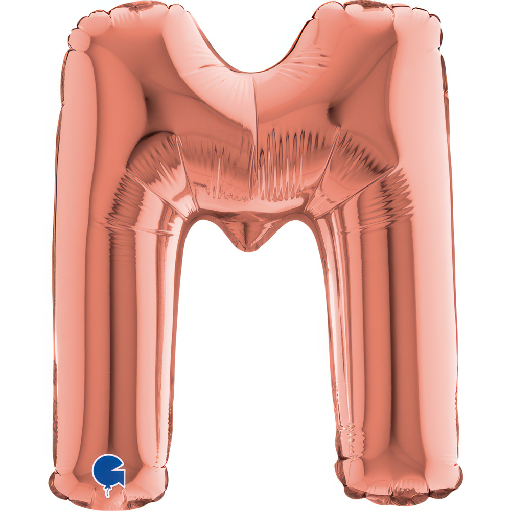 Letter M Rose Gold Mini Single Pack 14"