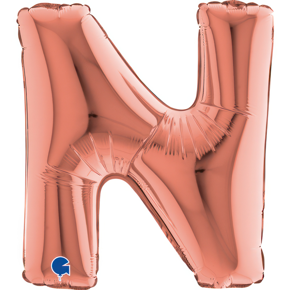 Letter N Rose Gold MiniSingle Pack 14"