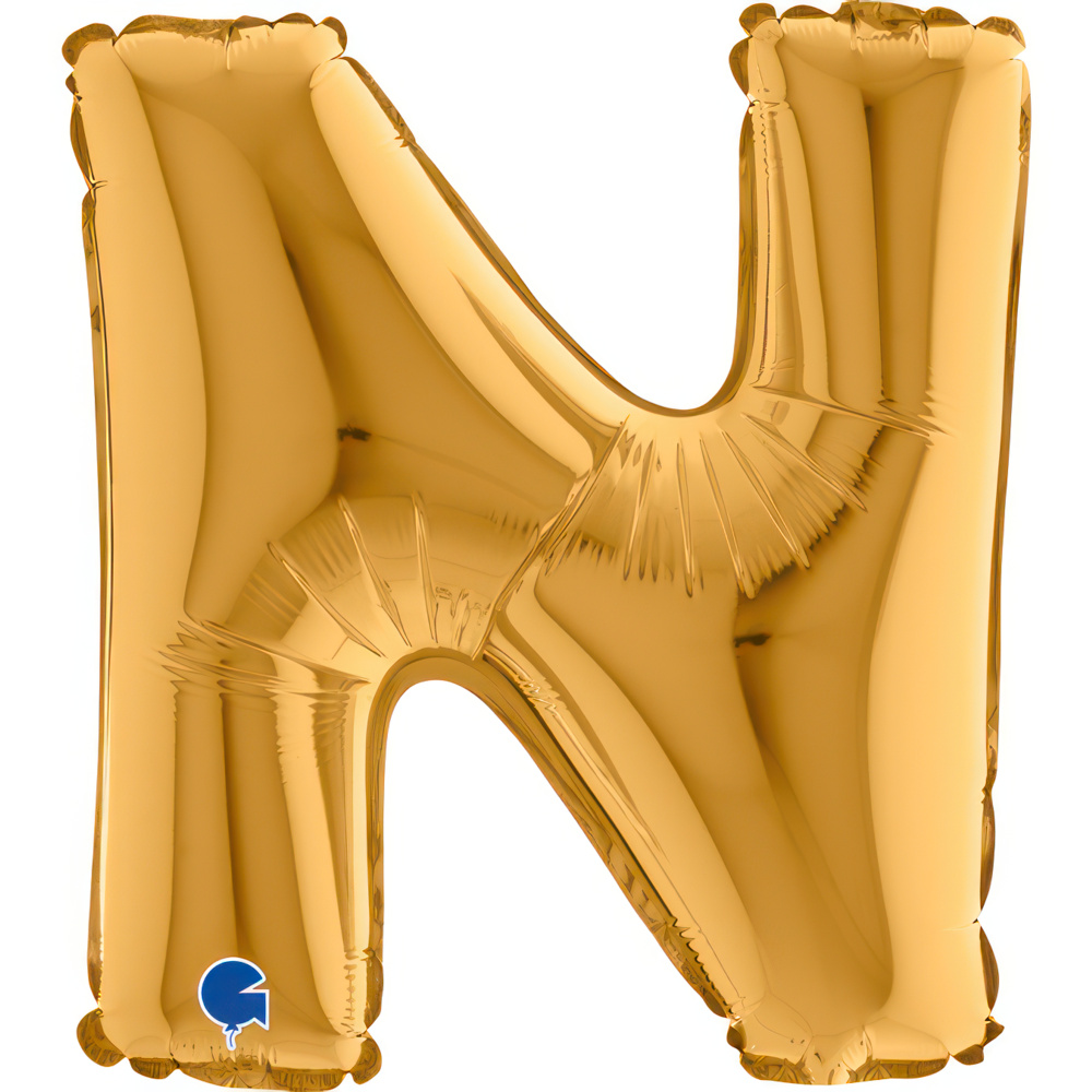 Letter N Gold Mini Single Pack 14"