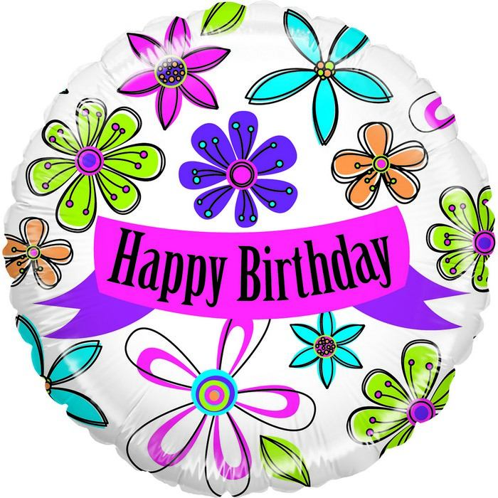 18"  e  Mighty Blossom HAPPY B.DAY