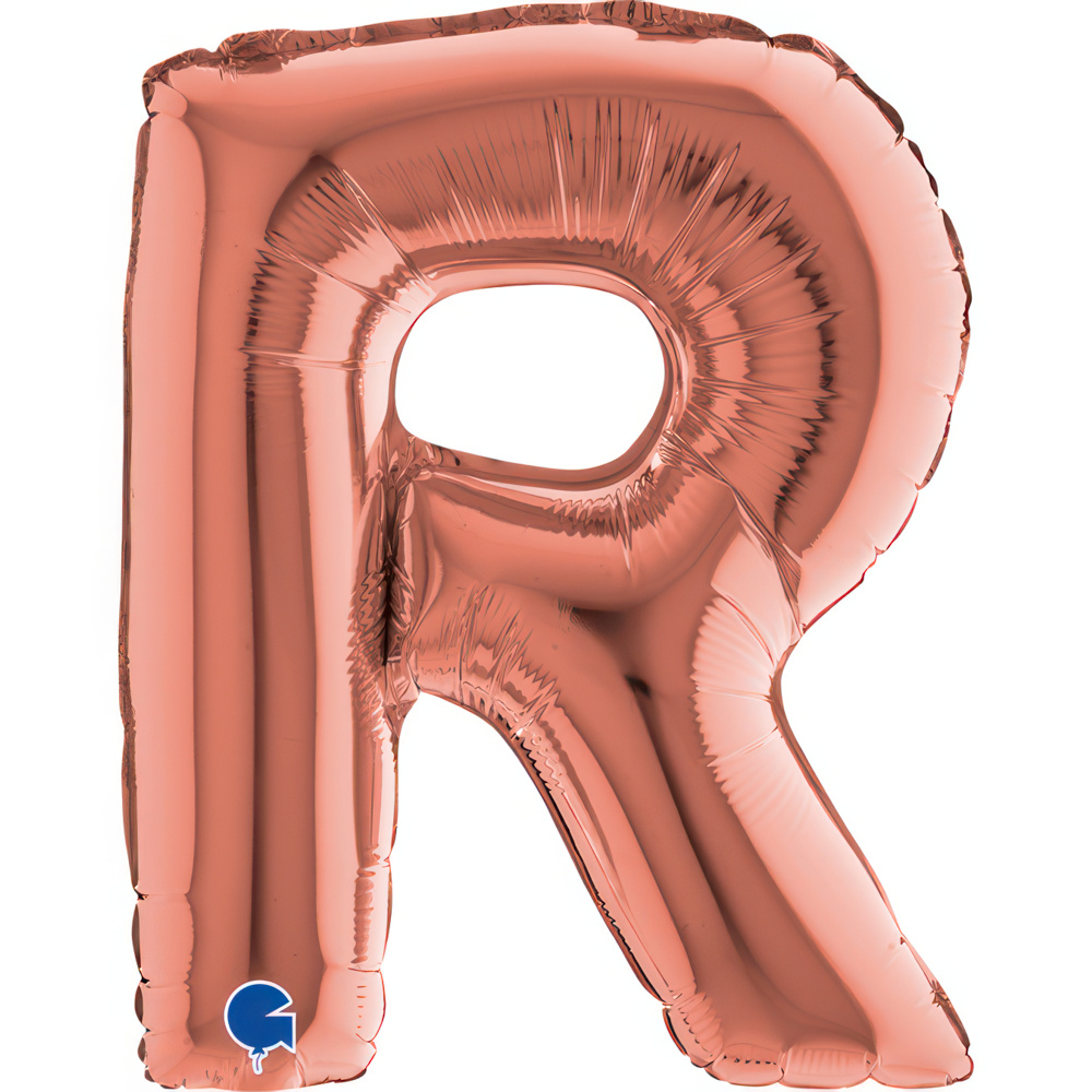 Letter R Rose Gold MiniSingle Pack 14"