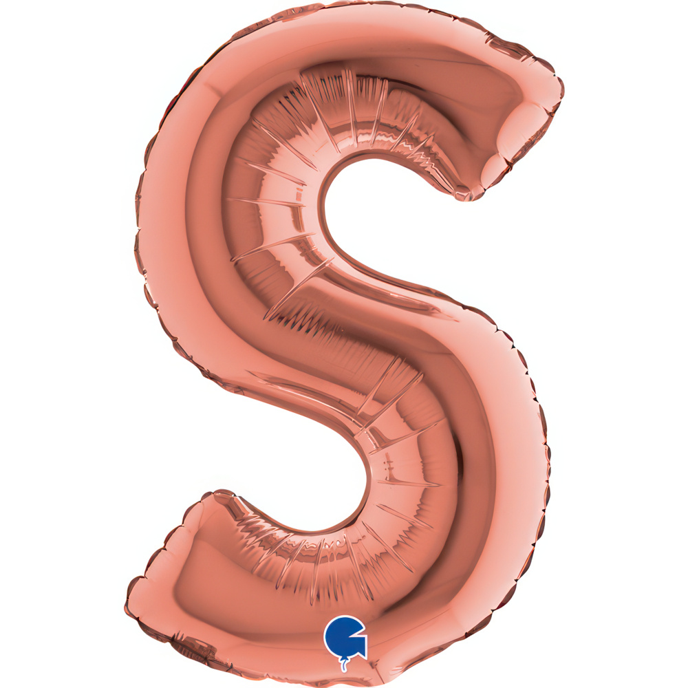 Letter S Rose Gold MiniSingle Pack 14"