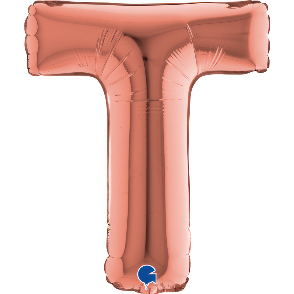 Letter T Rose Gold MiniSingle Pack14"