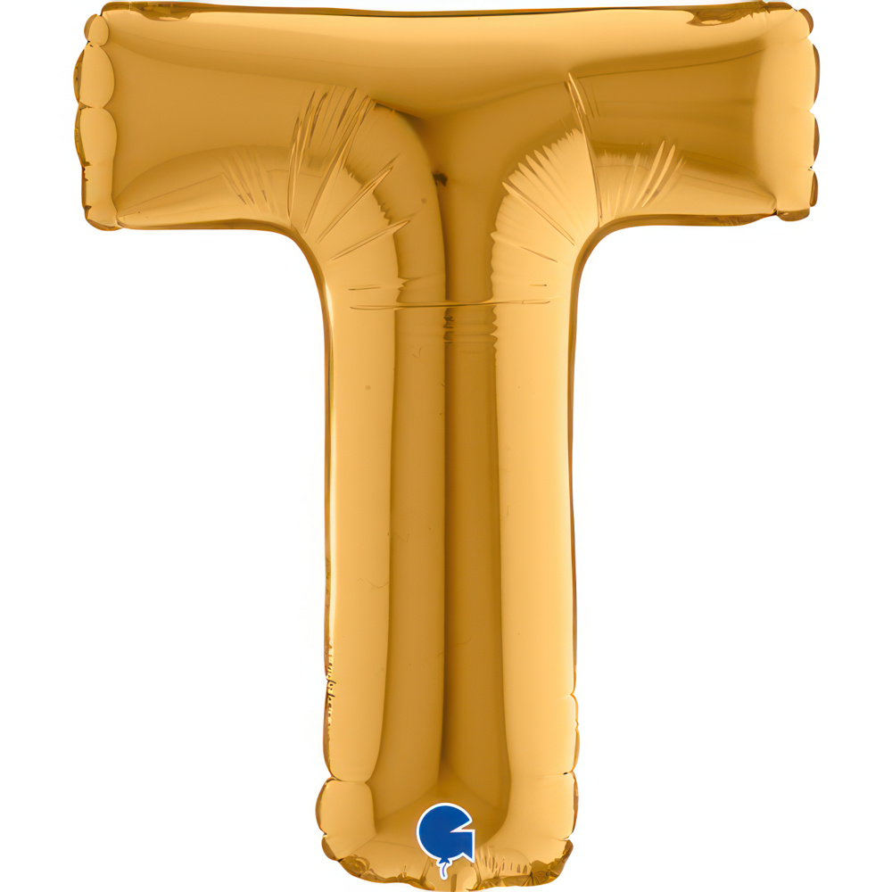 Letter T Gold Mini Single Pack14"