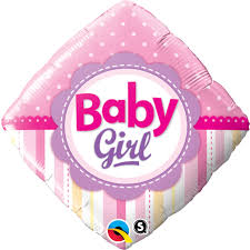 Baby Girl Dots & Stripes - Size and shape: 18" Diamond -