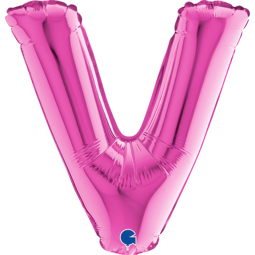 Letter V Fuxia Mini Single Pack14"