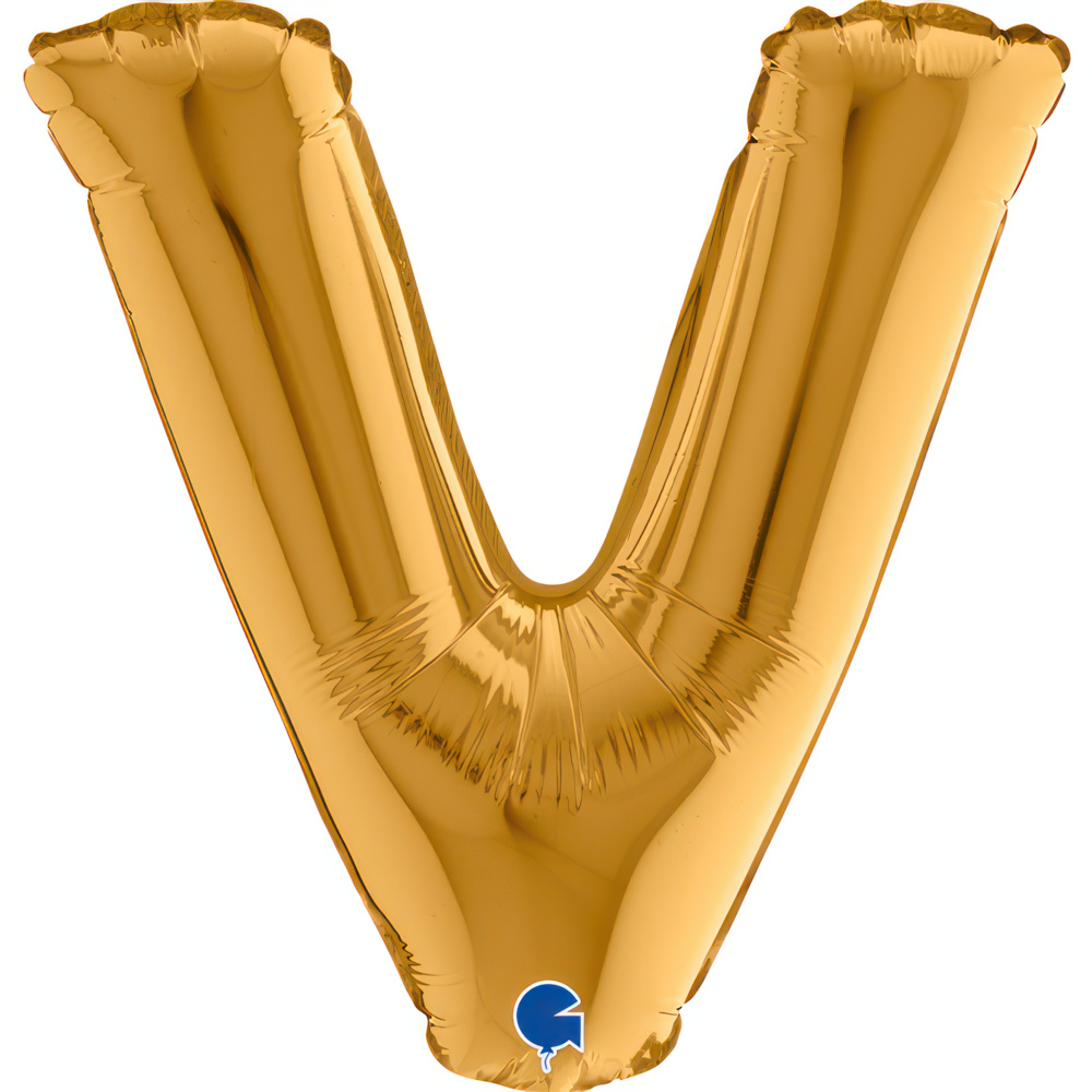 Letter V Gold Mini Single Pack14"