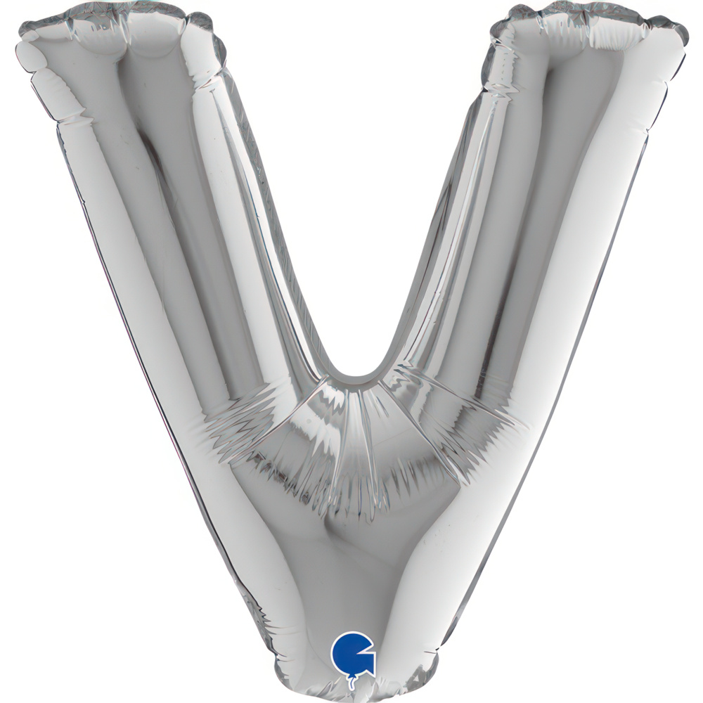 Letter V Silver Mini Single Pack14"