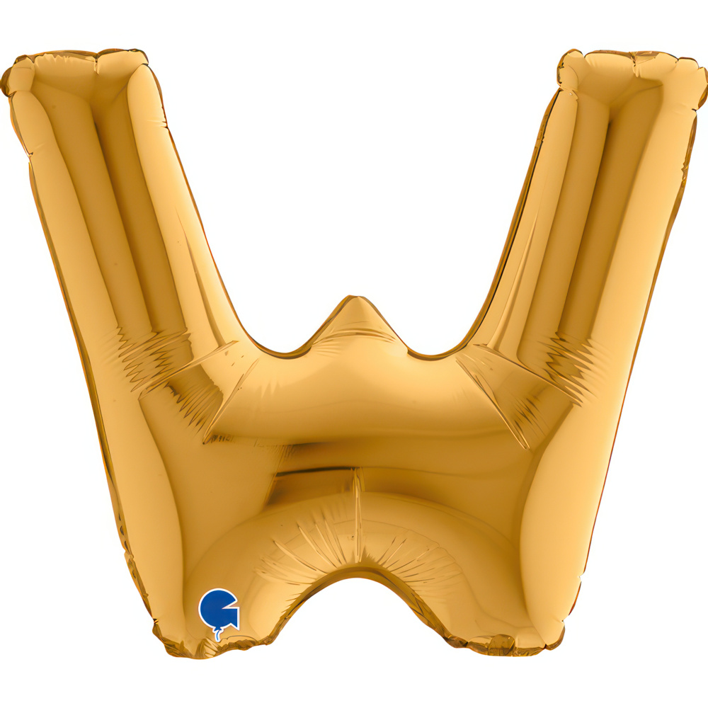 Letter W Gold Mini Single Pack14"